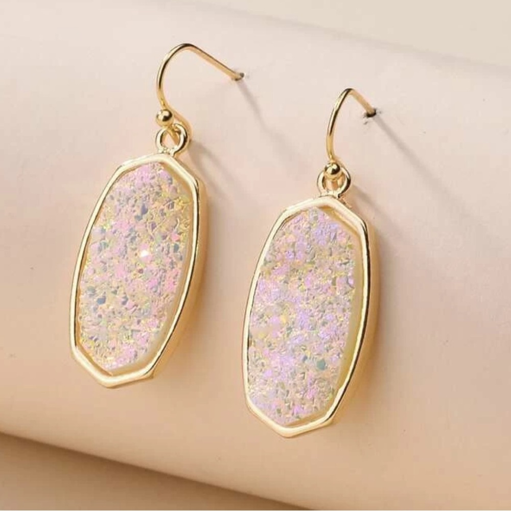 Designer Inspired Glamorous Crystal Cluster Geometric Drop Elegant Earrings